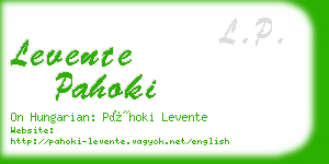 levente pahoki business card